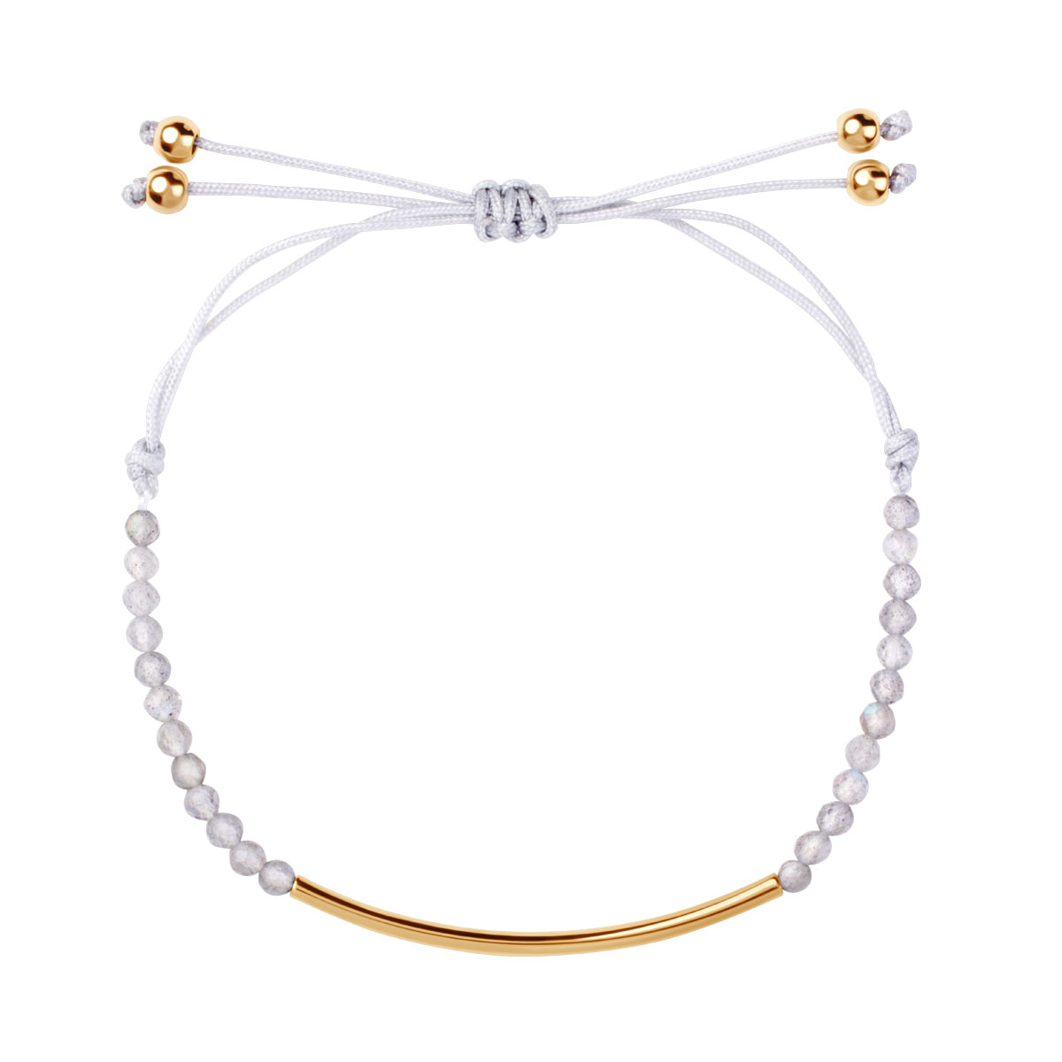 BRANSOLETKA ŻÓŁTE PVD SZKŁO SZARE 16+3 CM