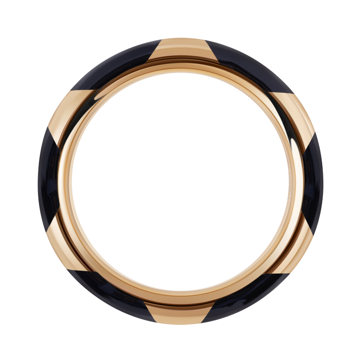 BRANSOLETKA ŻÓŁTE PVD CZARNA EMALIA ŚREDNICA 63 MM