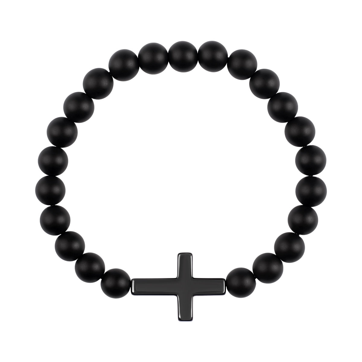 Bracelet with onyx - cross