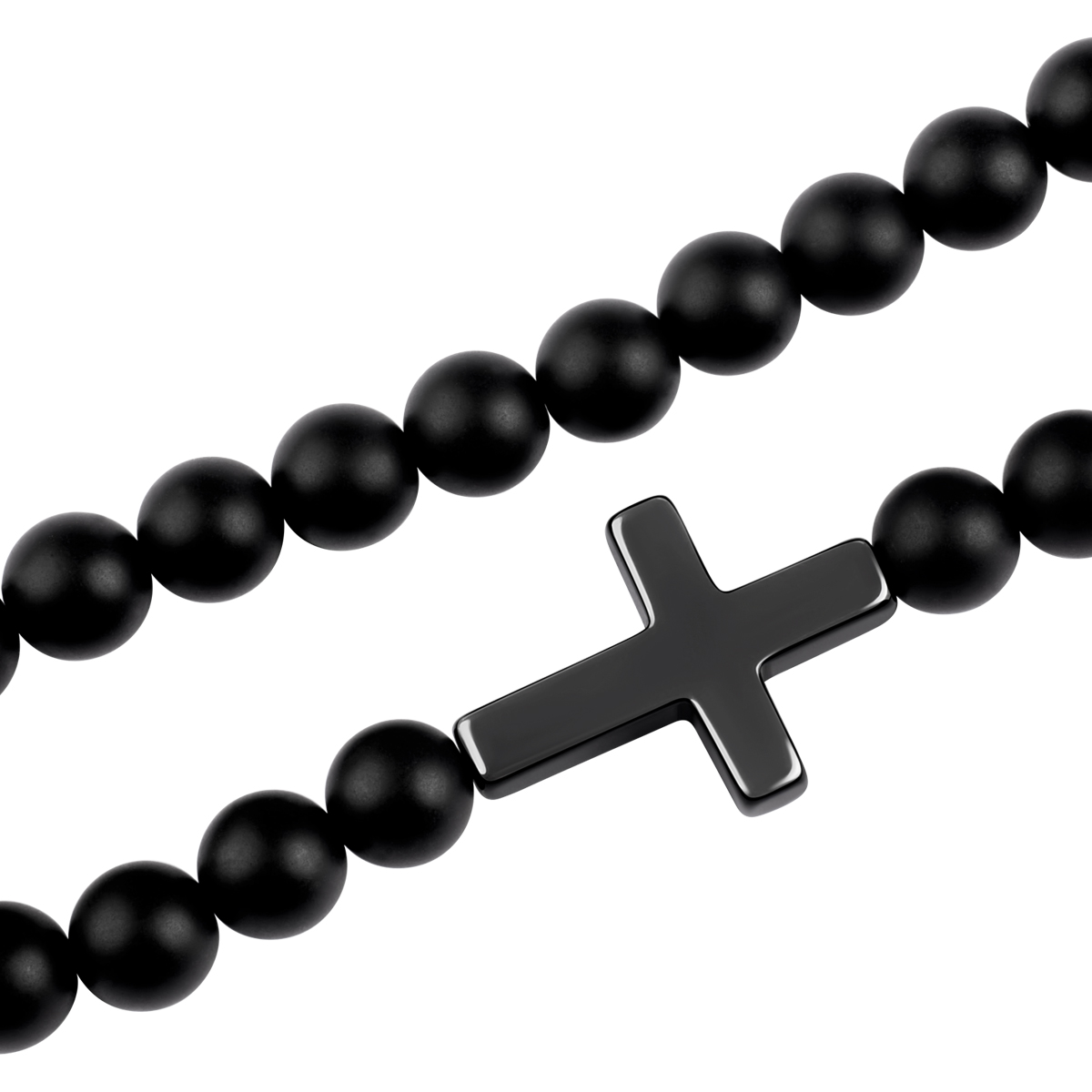 Bracelet with onyx - cross