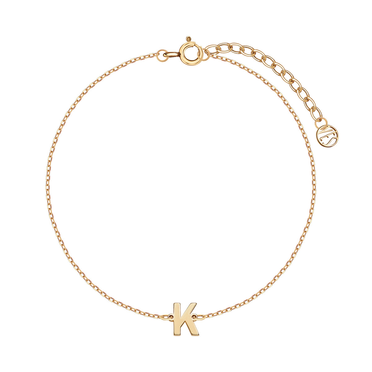 Gold-plated silver bracelet - letter K