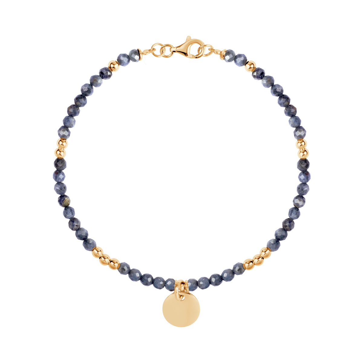 Pozlátený náramok so zafírmi - kruhy - Palette