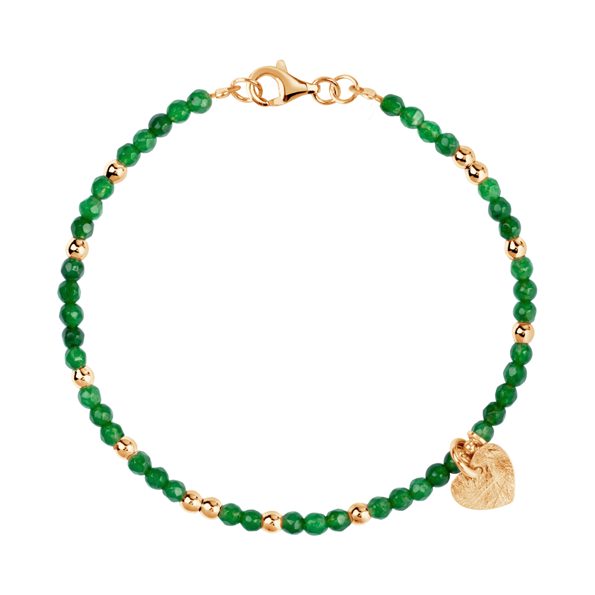 Pozlátený strieborný náramok s achátom - srdce - Palette