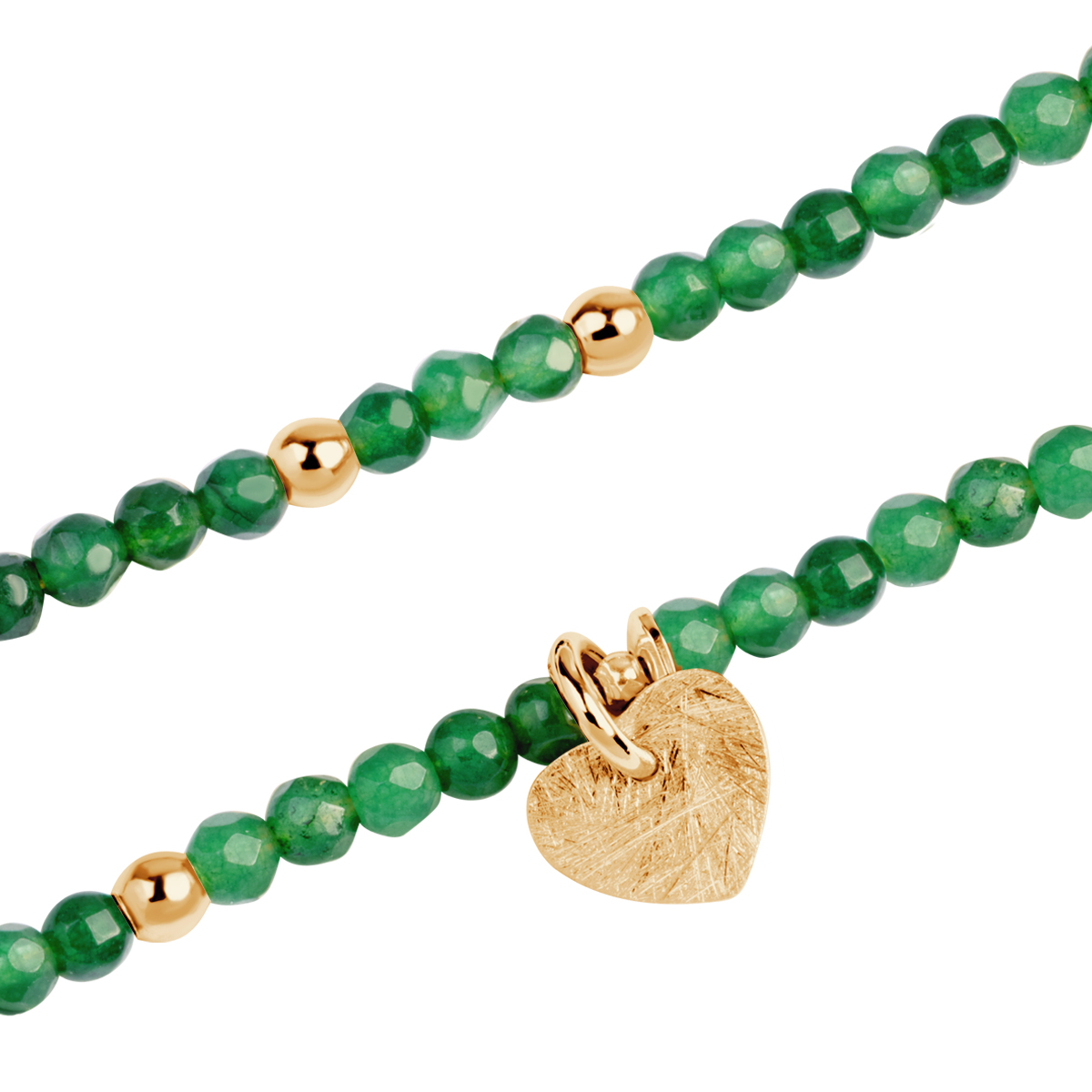 Pozlátený strieborný náramok s achátom - srdce - Palette