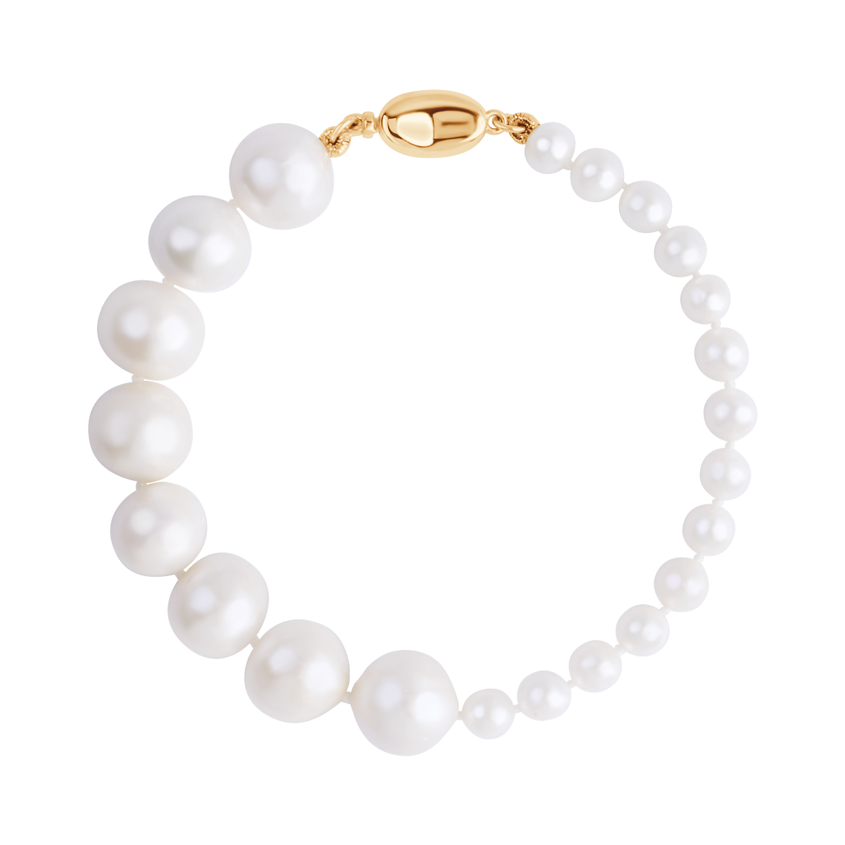 Pozlacený stříbrný náramek s perlami