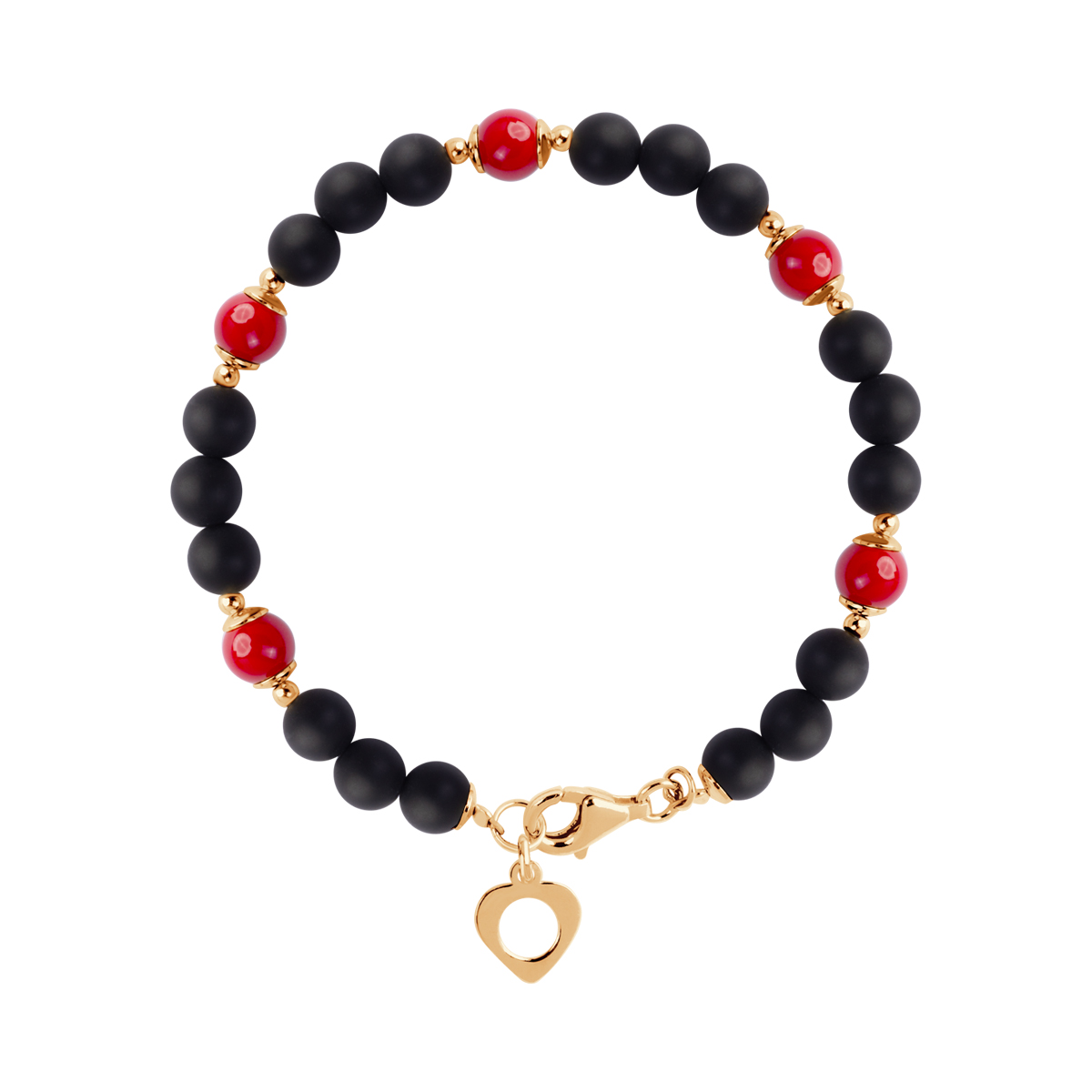 BRANSOLETKA ONYKS,MUSZLA POWLEKANA(2,39G)