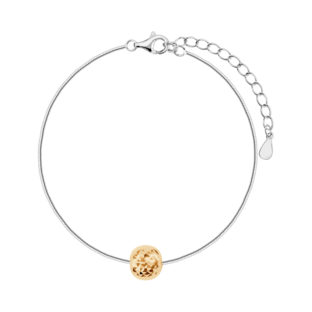 BRANSOLETKA ŻMIJKA ROD ZE ZŁOCONA KULKĄ 16+4 CM