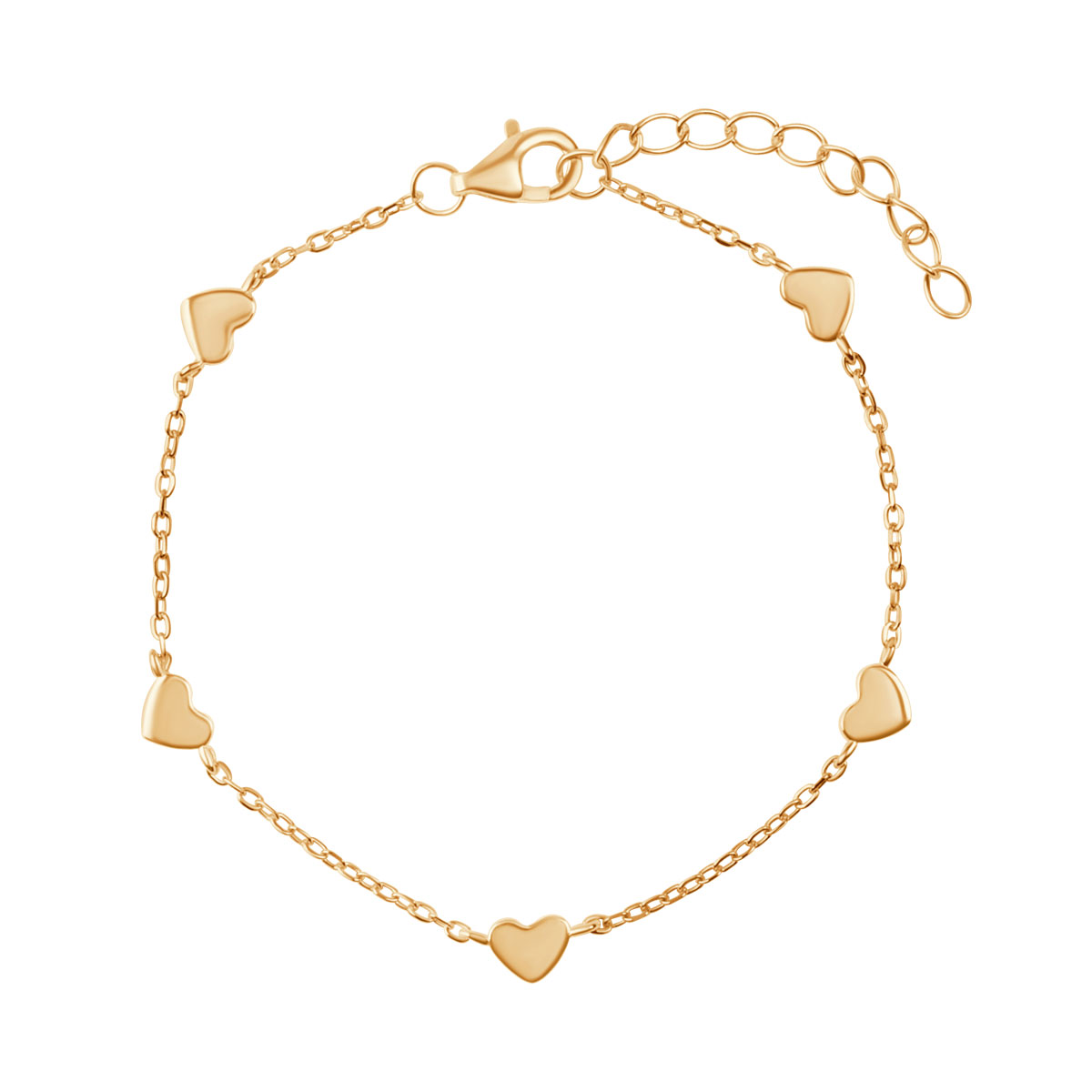 BRANSOLETKA ZŁOC SERCA  15+3 CM