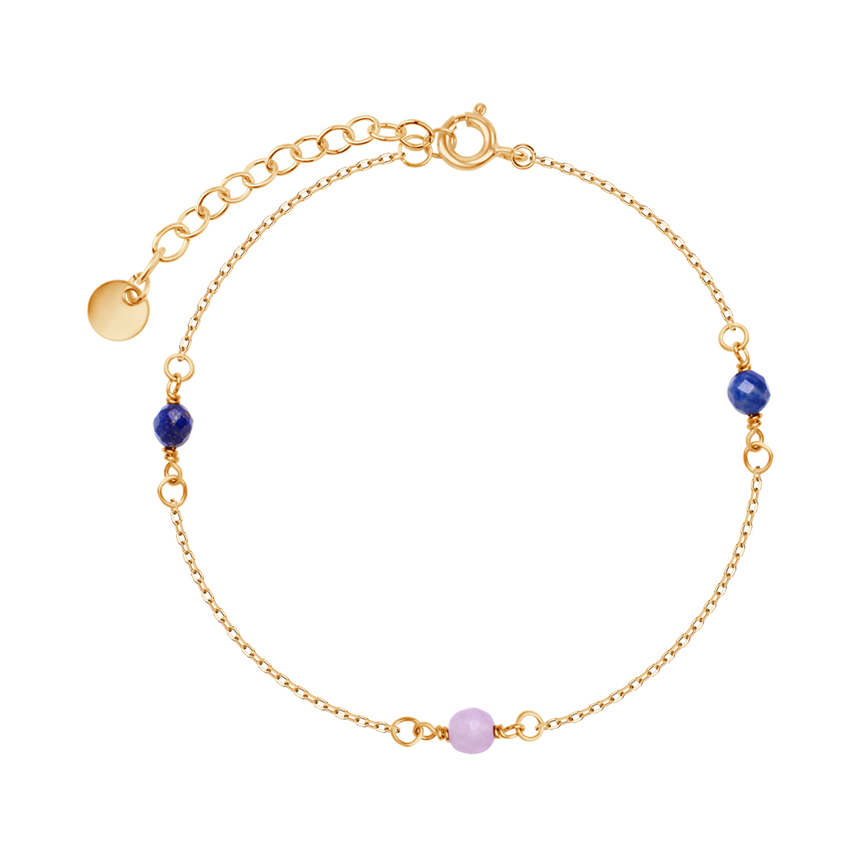 BRANSOLETKA LEPIDOLIT+LAPIS LAZULI 16 +4 CM