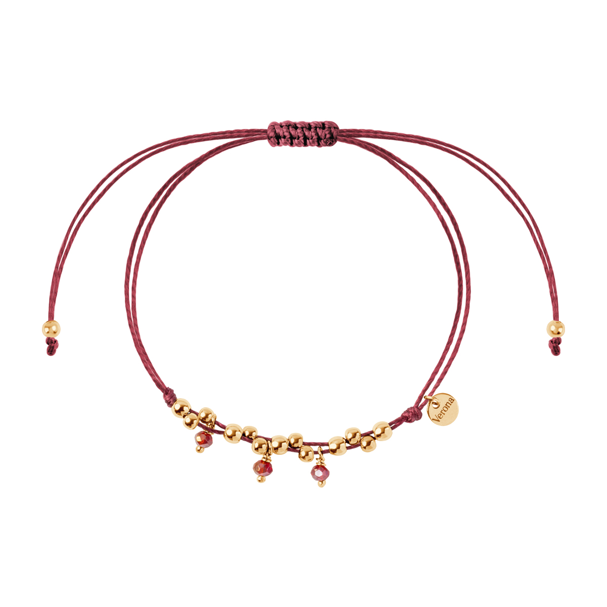 BRANSOLETKA BORDO  NA SZNURKU + SZKŁO