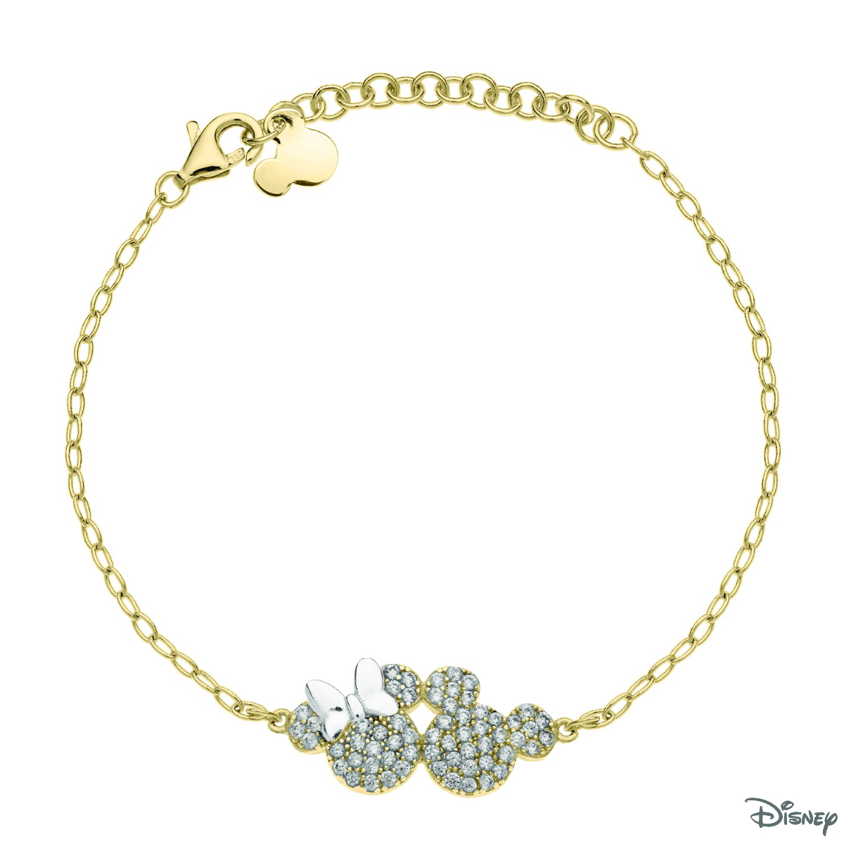 BRANSOLETKA SREBRO DISNEY MICKEY I MINNIE CYRK BEZB 17 CM