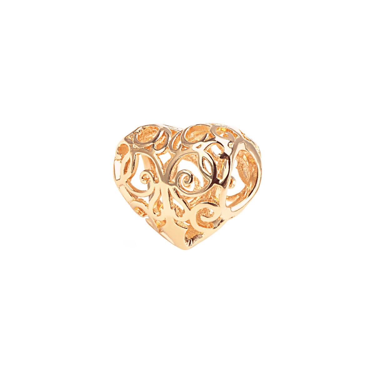Gold-plated silver beads - heart - Dots