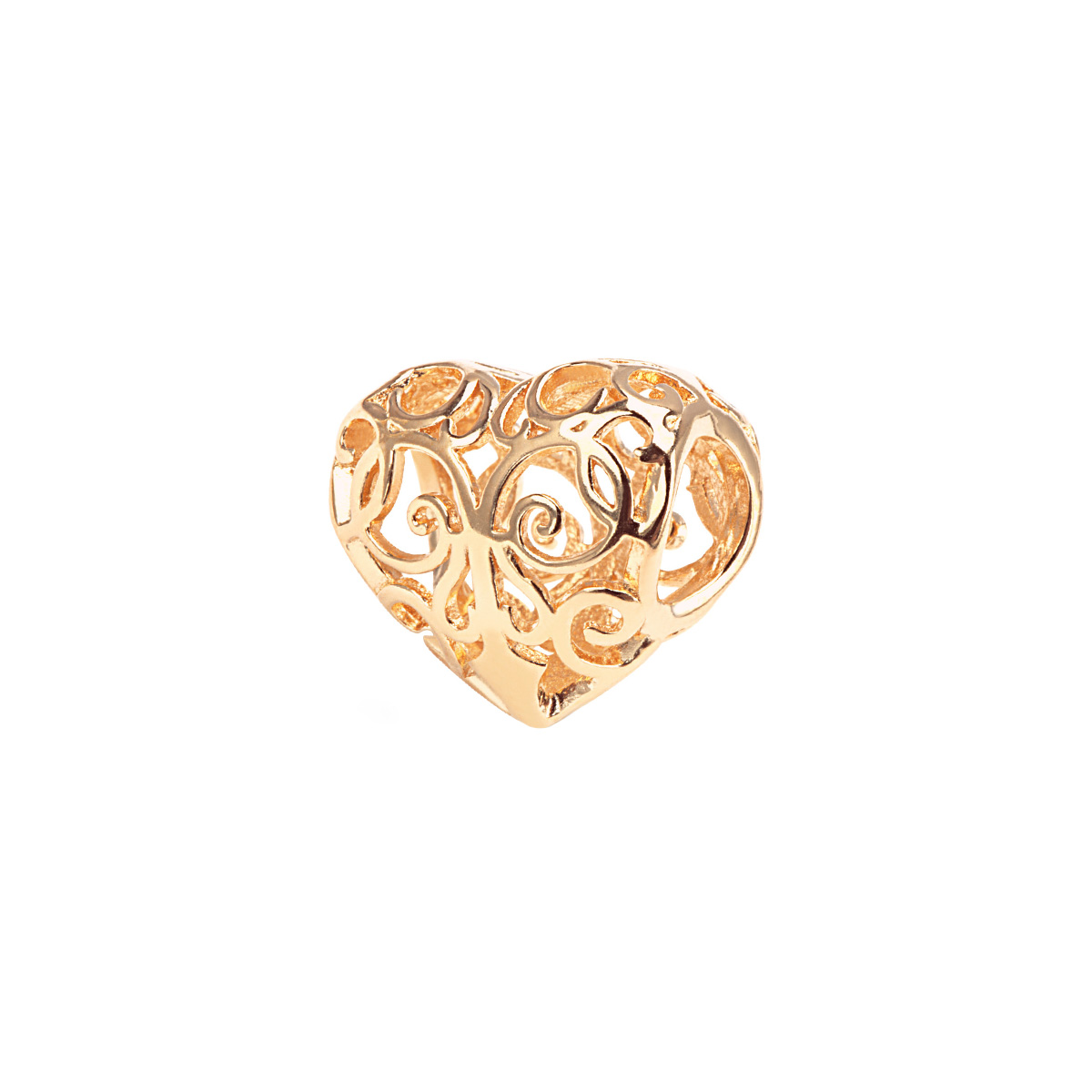 Gold-plated silver beads - heart - Dots