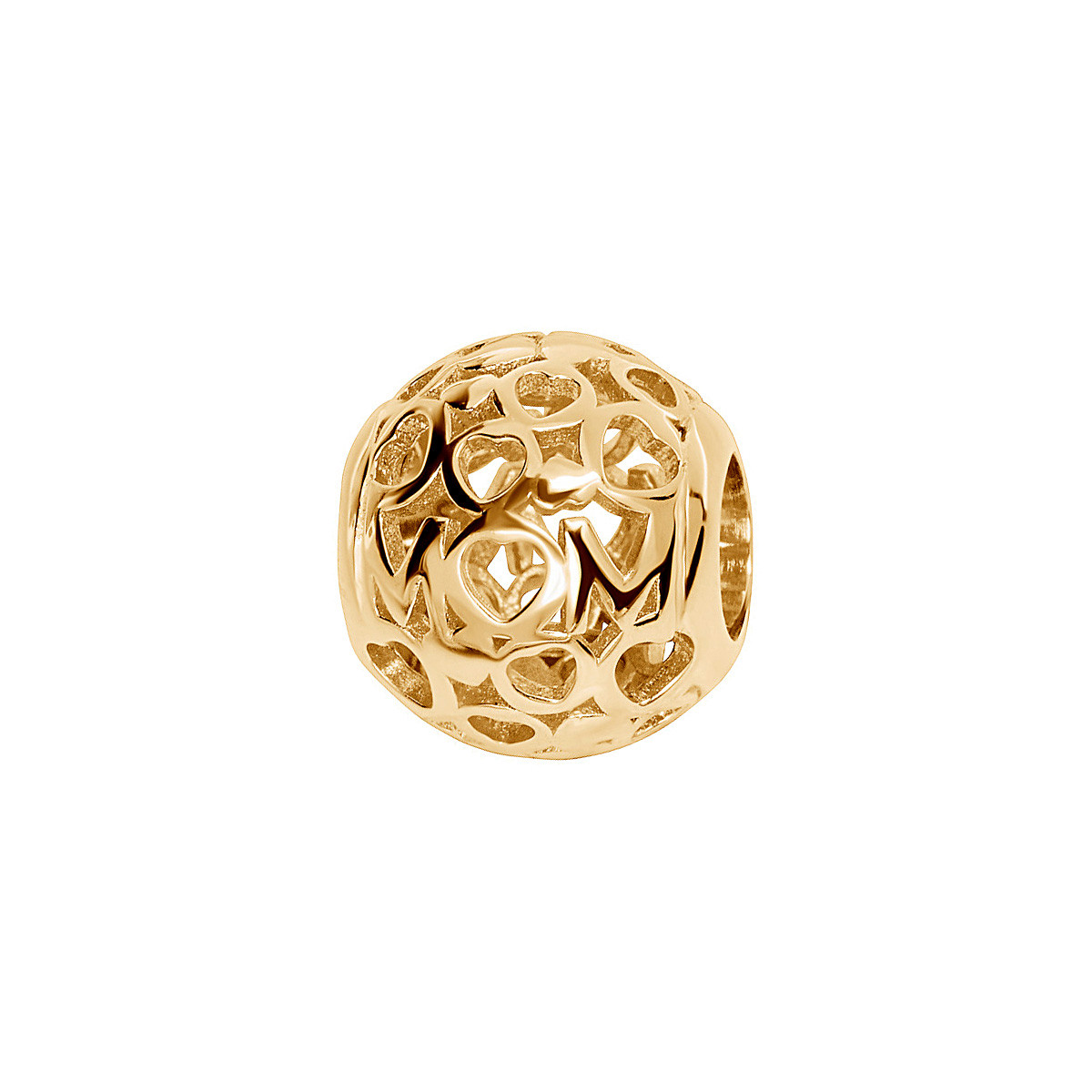 Gold-plated silver beads - ball - Dots