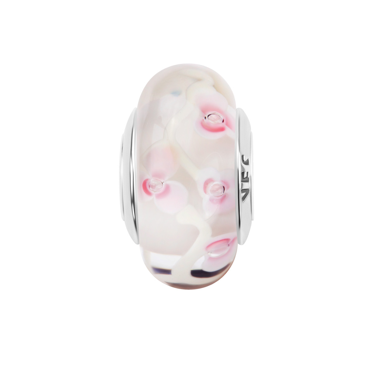 Silver beads with glass - Dots