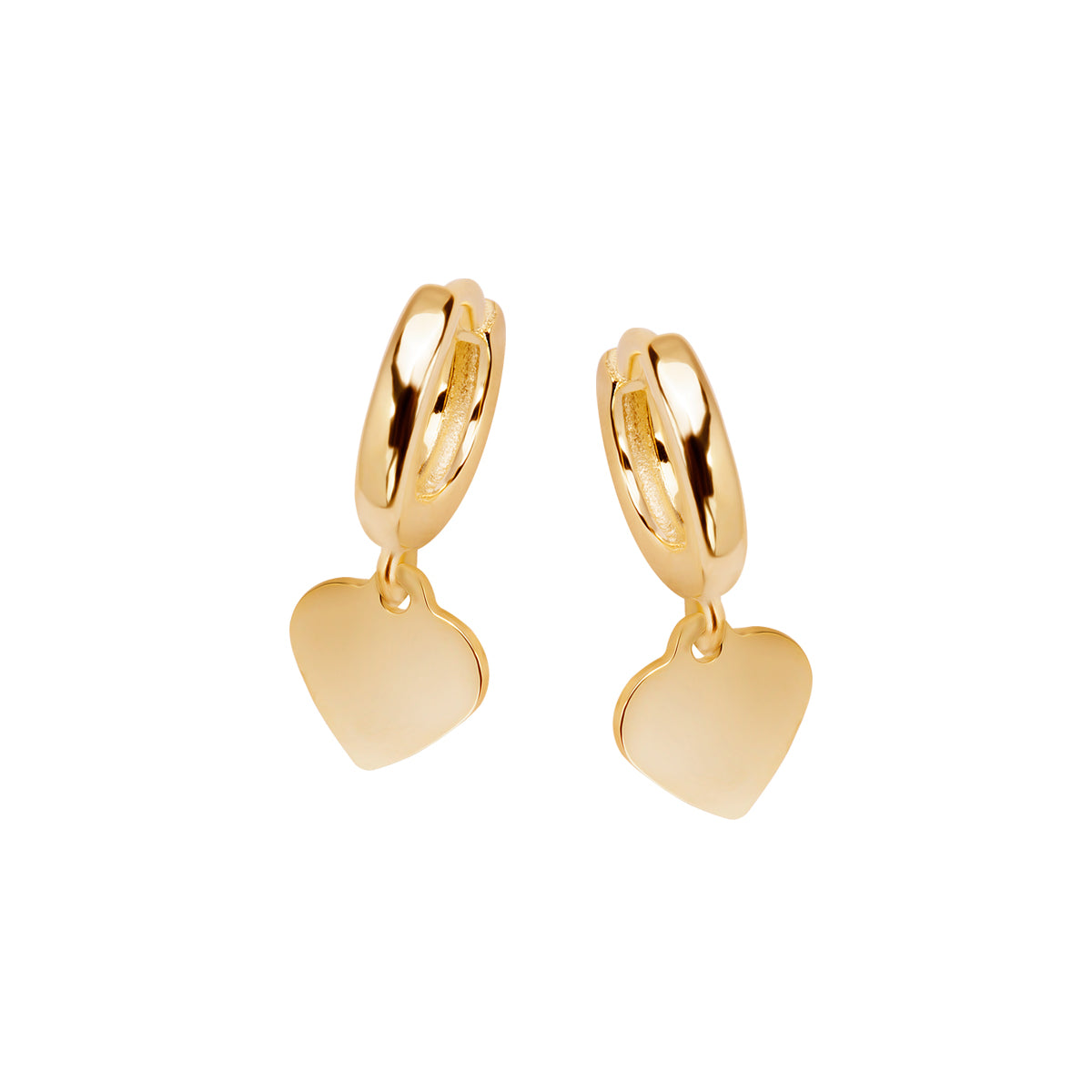 Kolczyki srebrne pozłacane - serca