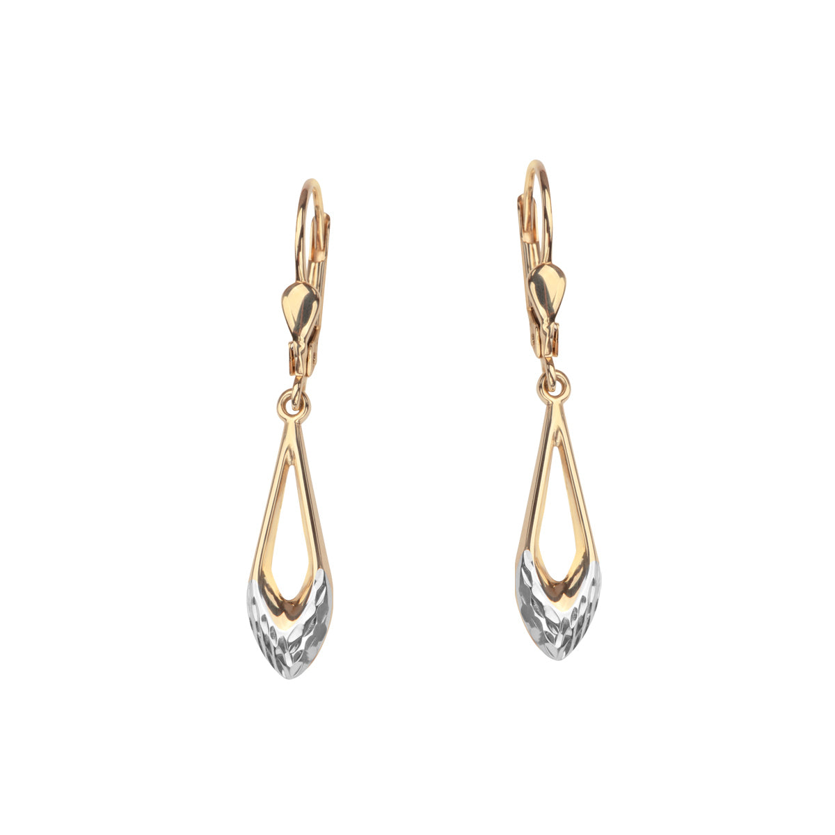 Kolczyki z dwukolorowego złota