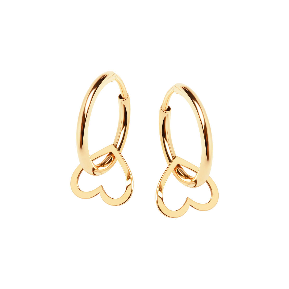 Earrings gold - heart