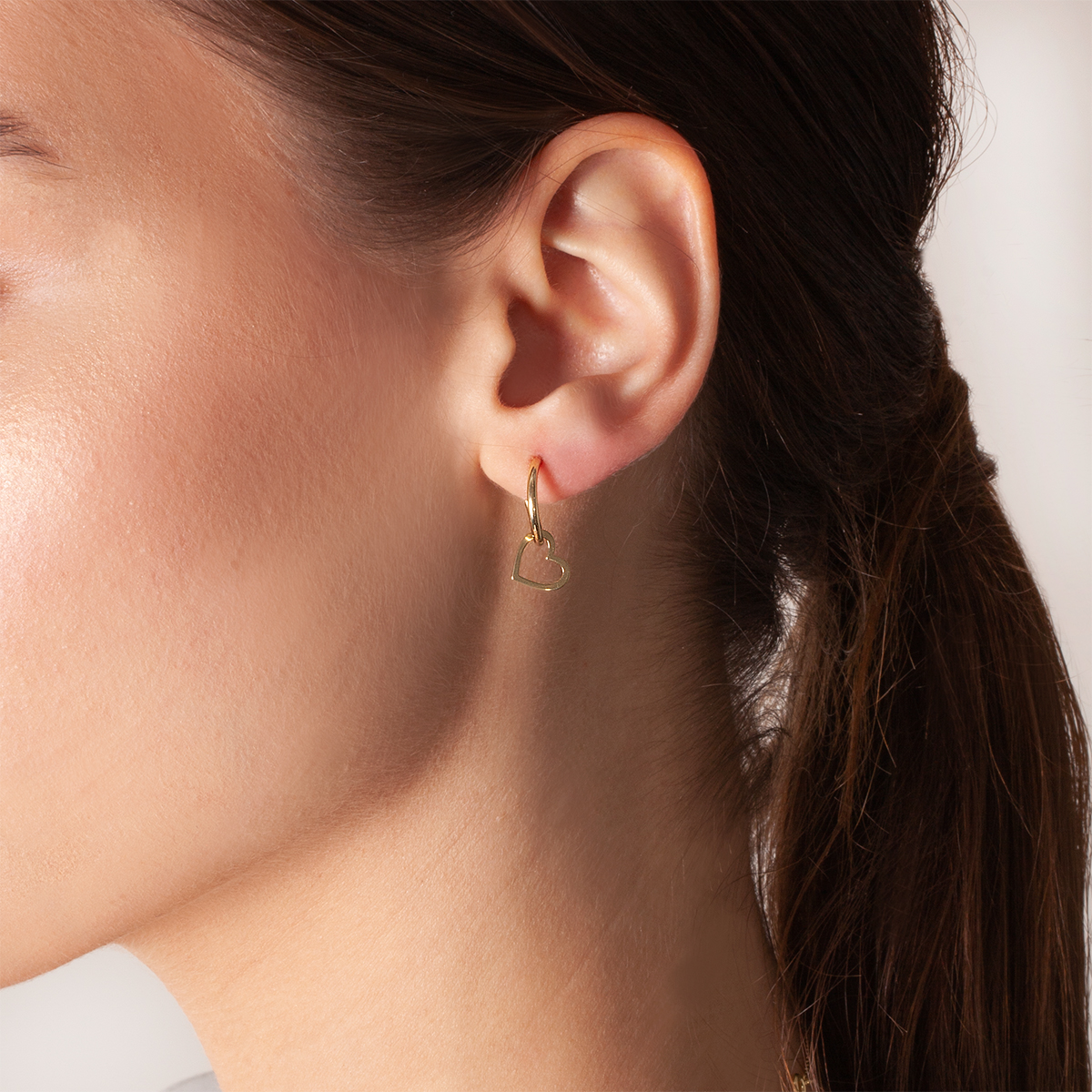 Earrings gold - heart