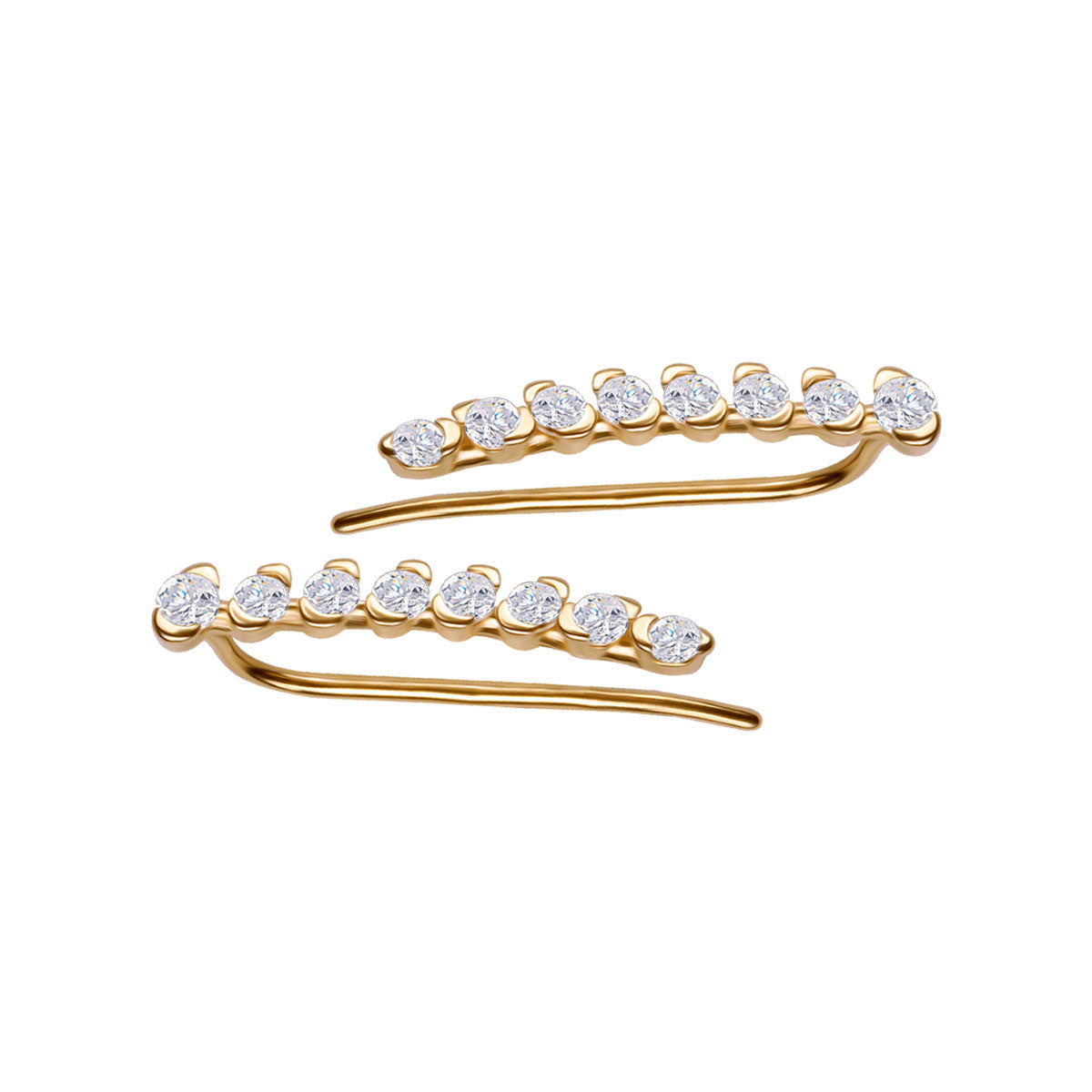 Nausznice złote z cyrkoniami