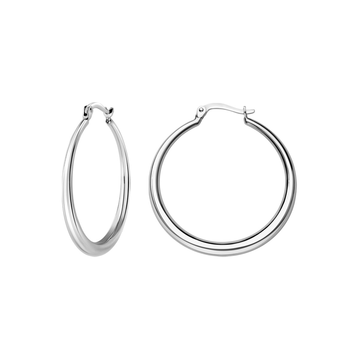 Earrings in white gold - circles