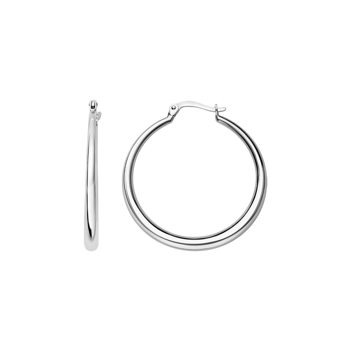 Earrings in white gold - circles