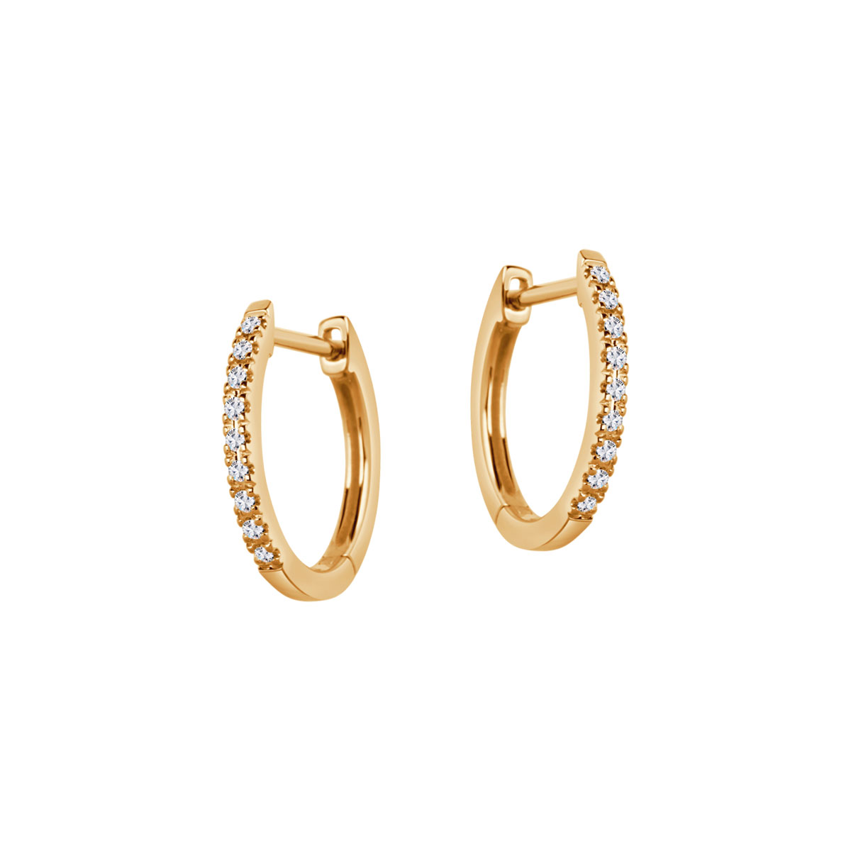 Gold earrings with diamonds