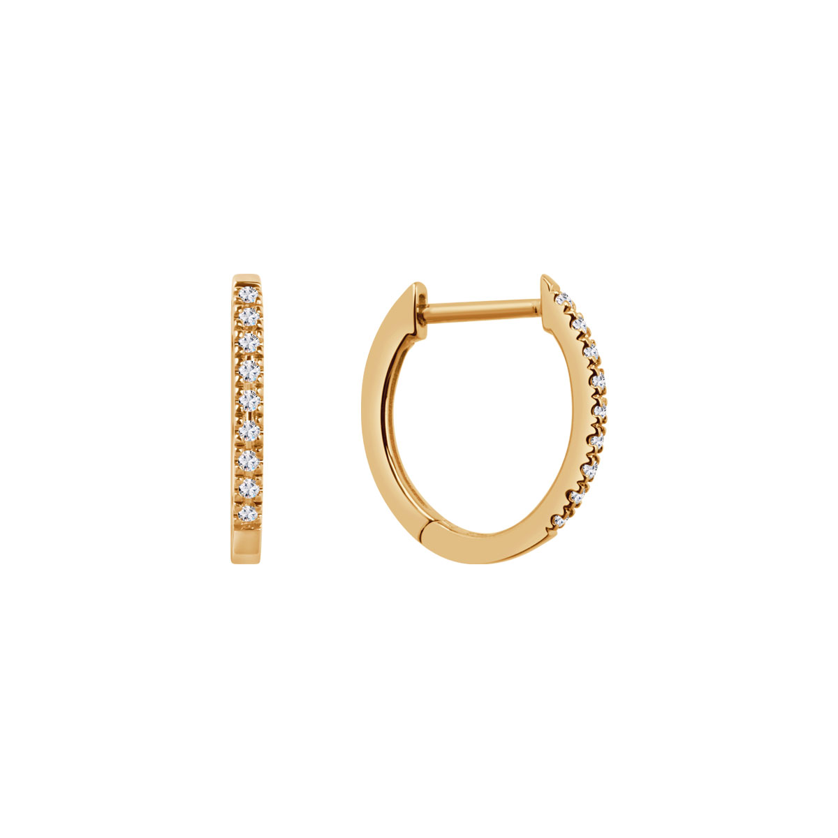 Gold earrings with diamonds