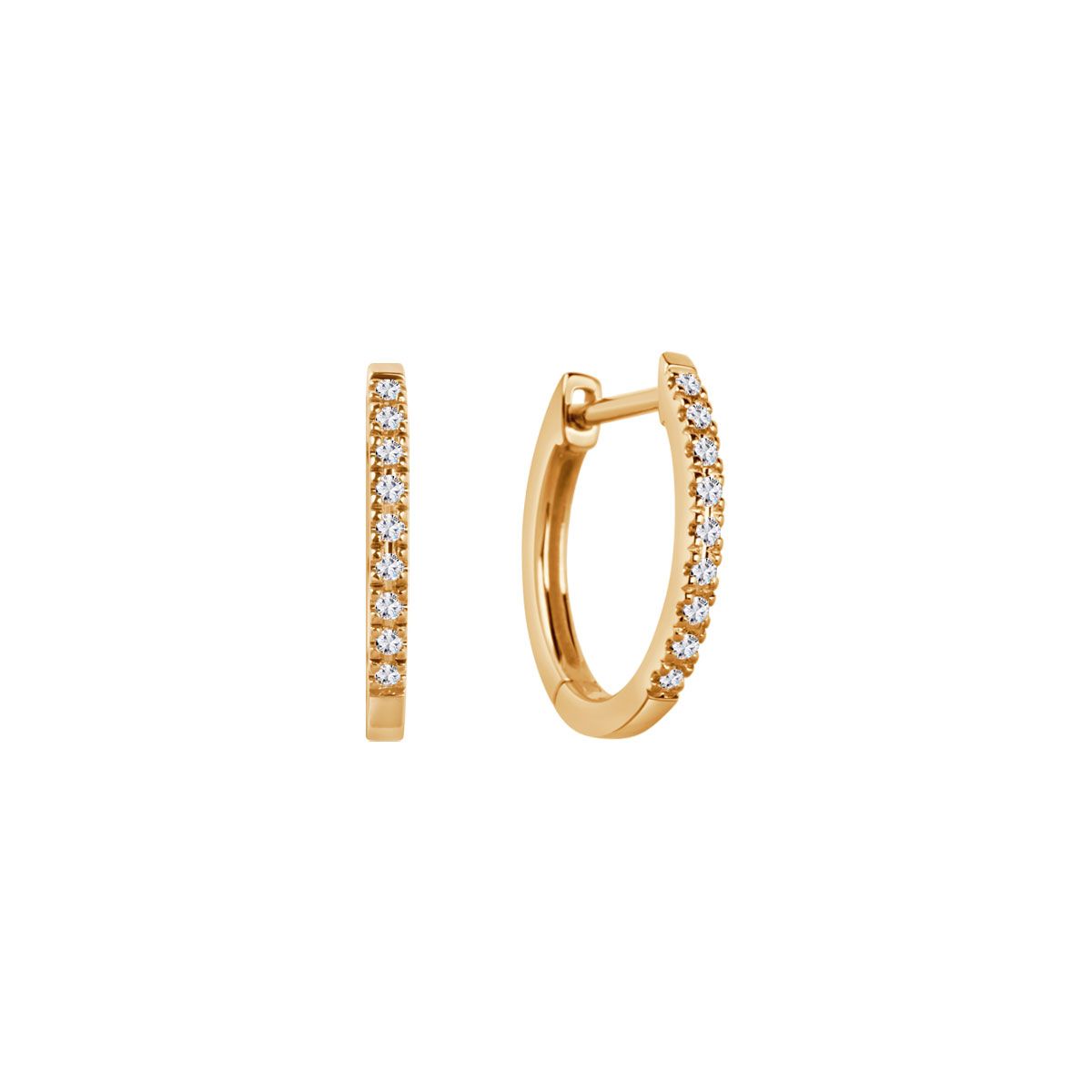 Gold earrings with diamonds