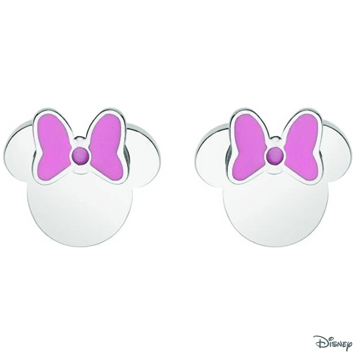 KOLCZYKI STAL DISNEY MINNIE EMALIA RÓŻ