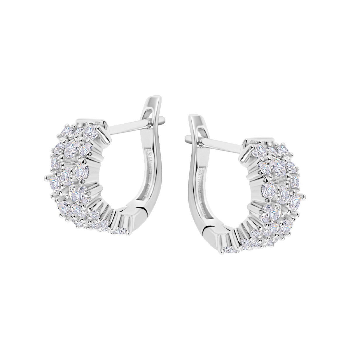 Strieborné náušnice so zirkónmi - Scarlet