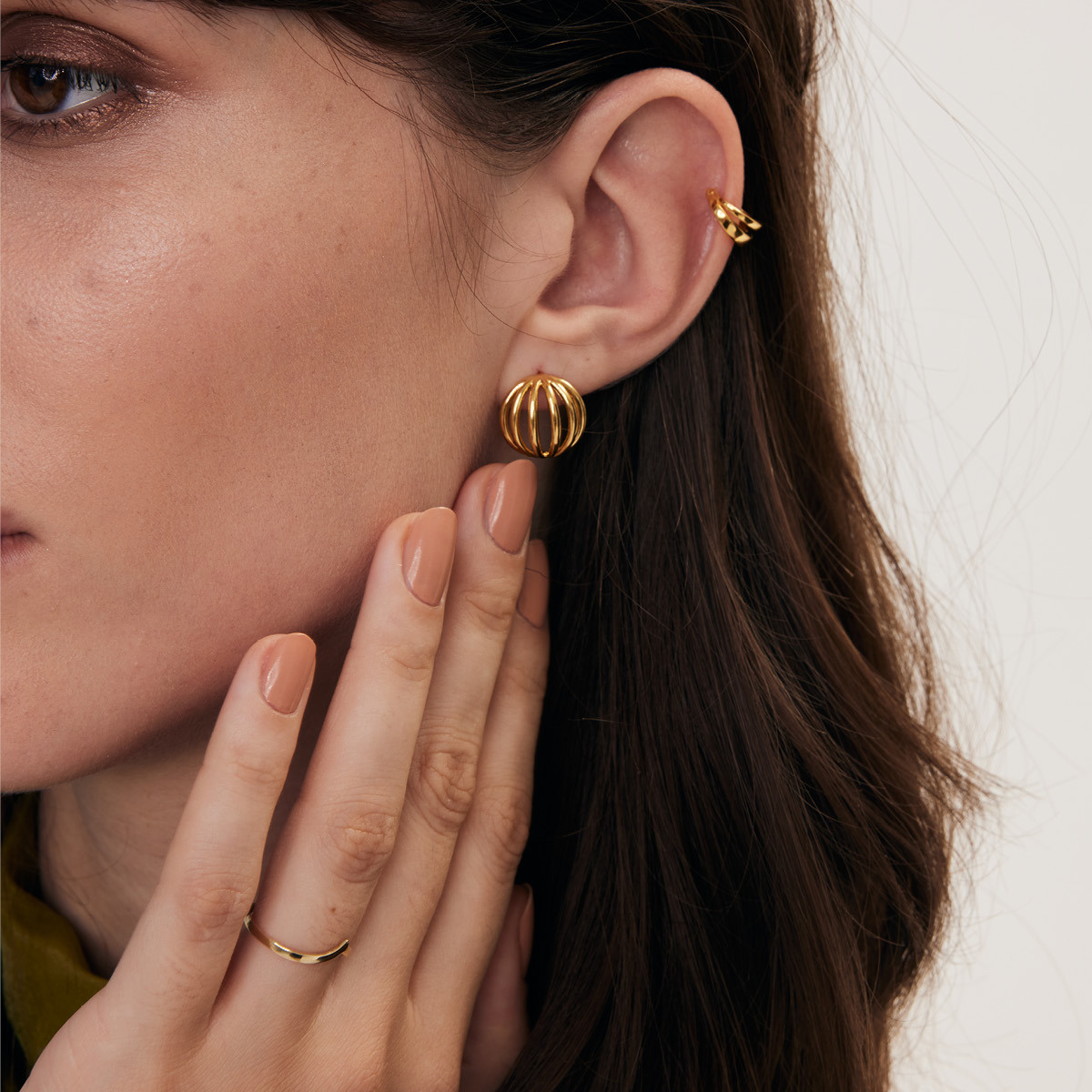 Gold-plated silver earrings - Simple