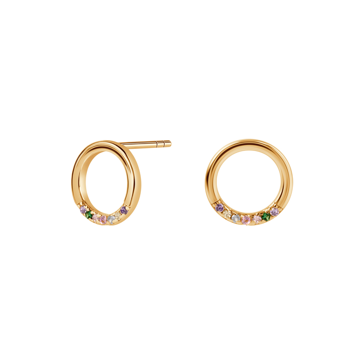 KOLCZYKI ZŁOCONE CYRKONIE  MIX