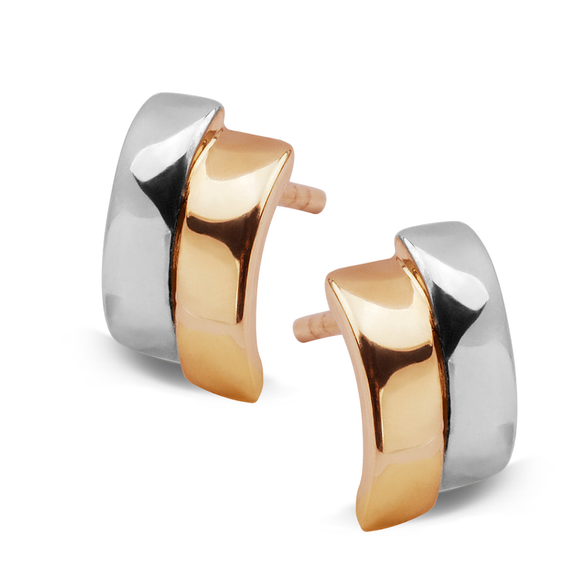 Kolczyki z dwukolorowego złota