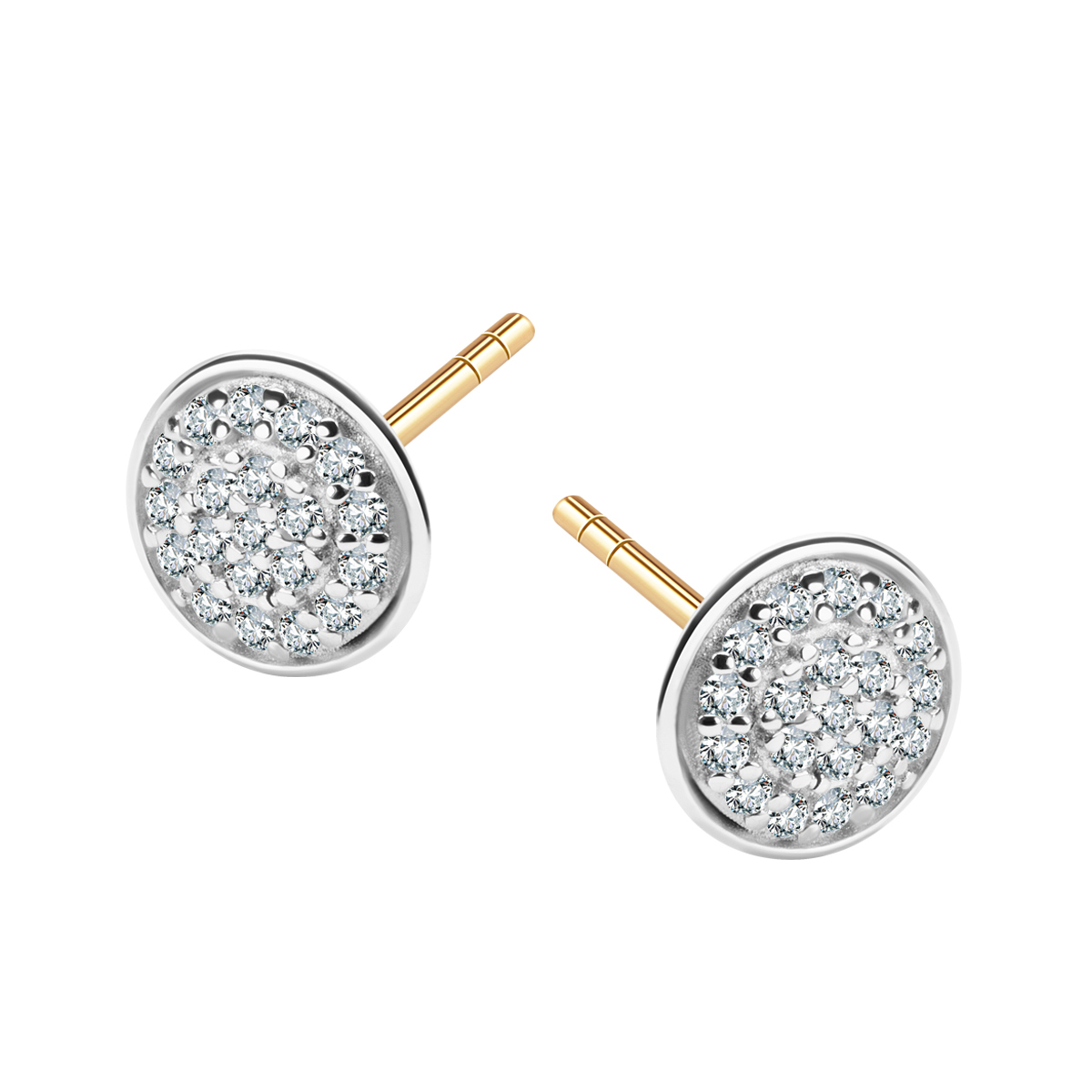 Gold earrings with zircons