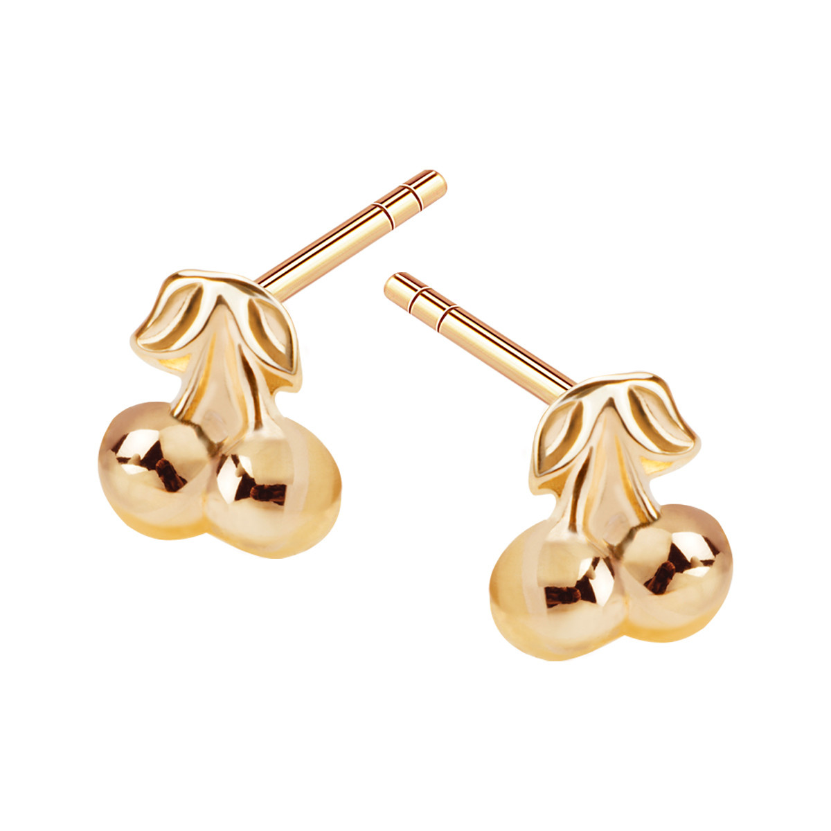 Earrings gold - cherries