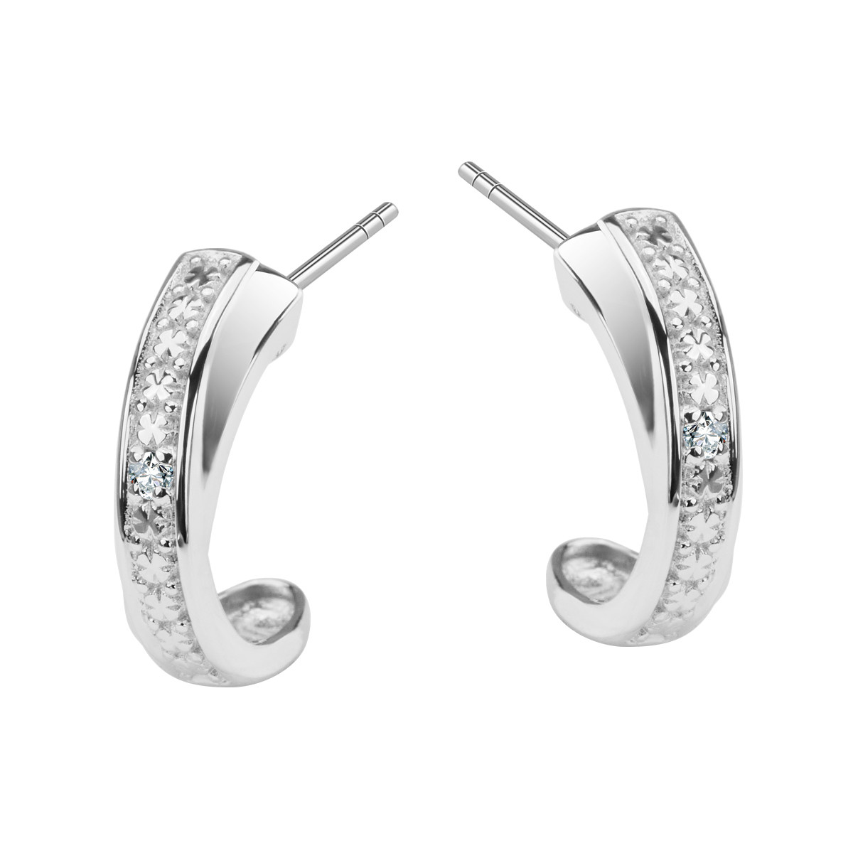 White gold earrings with diamonds