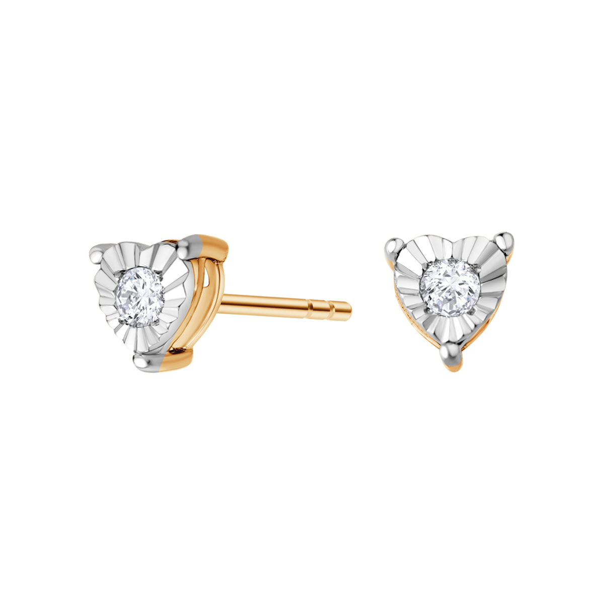 KOLCZYKI ZŁOTO BRYL.0,07CT-2SZT(H/SI2)