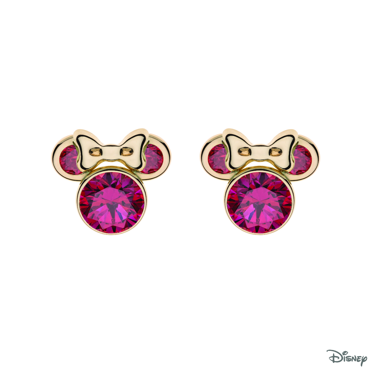 KOLCZYKI ZŁOTO DISNEY MINNIE CYRK CZERW