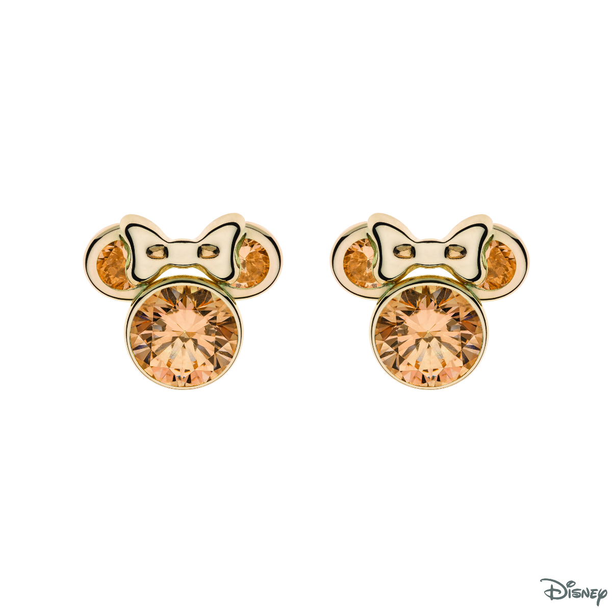 KOLCZYKI ZŁOTO DISNEY MINNIE CYRK ŻÓŁT