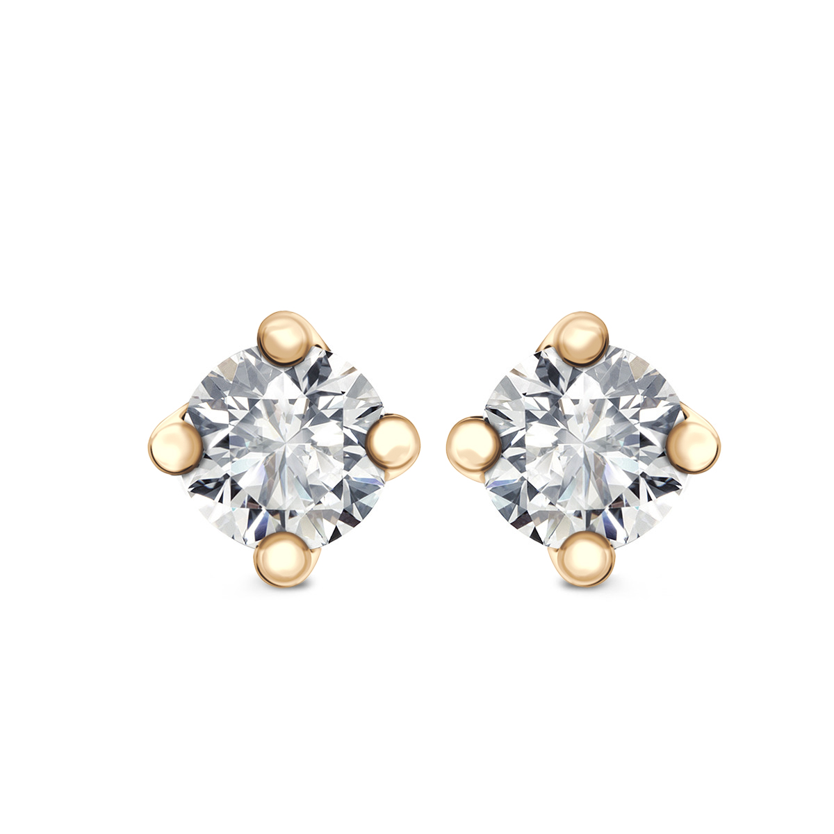Gold earrings with diamonds - Valentine