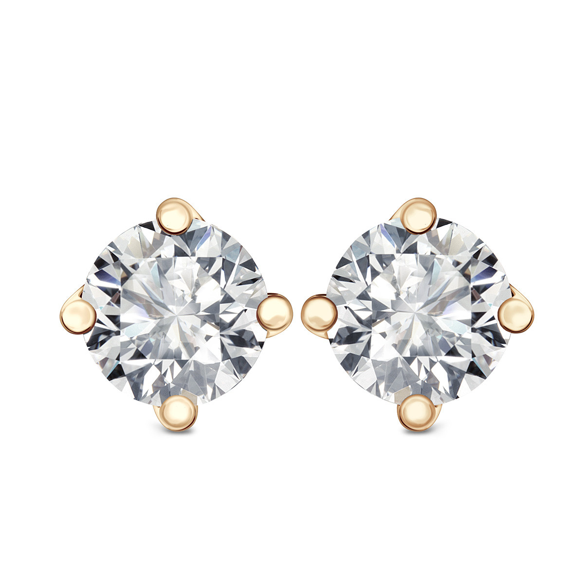 Zlaté náušnice s laboratorními diamanty YES Responsible Diamond - Valentine