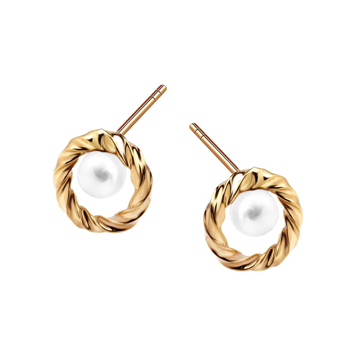 Kolczyki złote z perłami