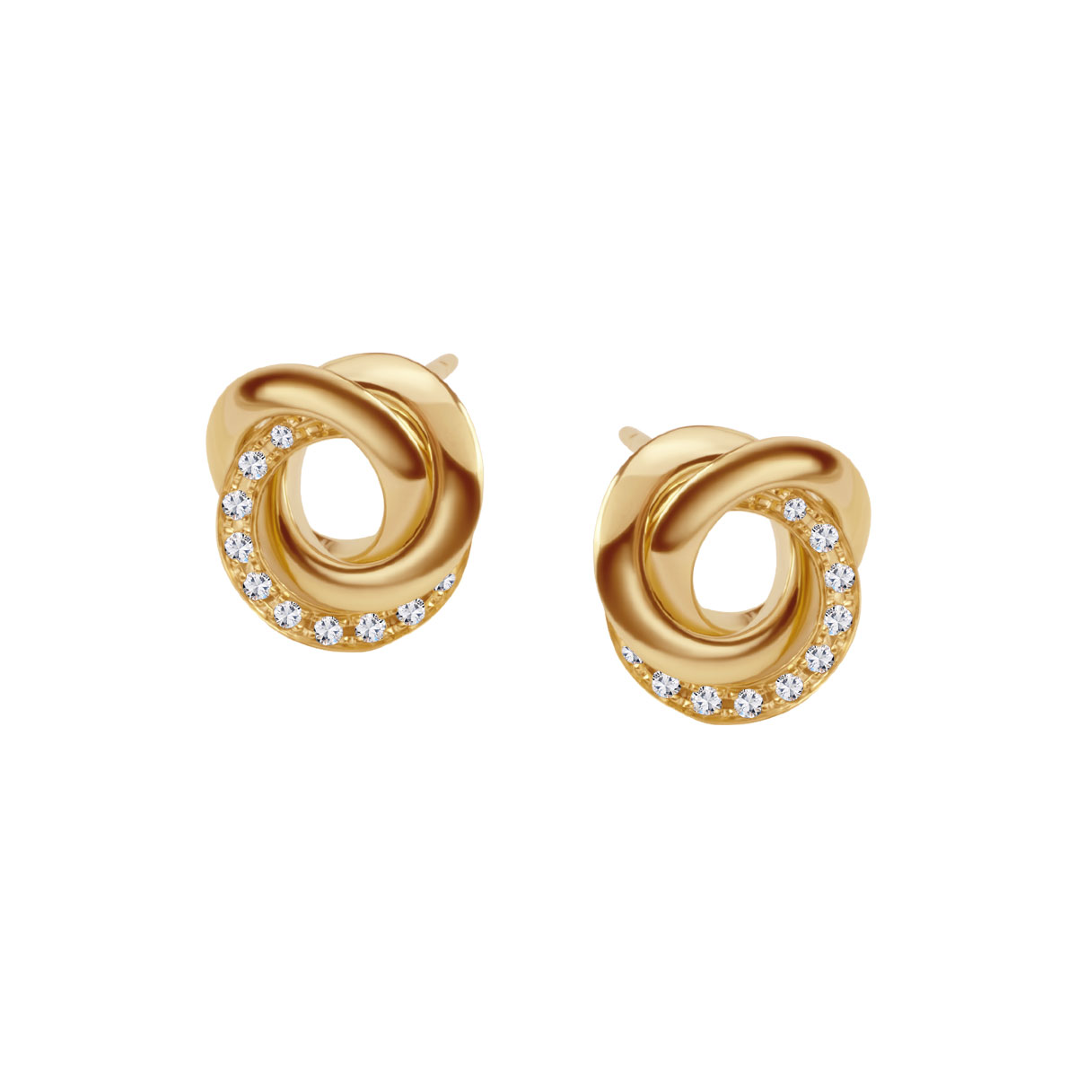 Gold earrings with diamonds