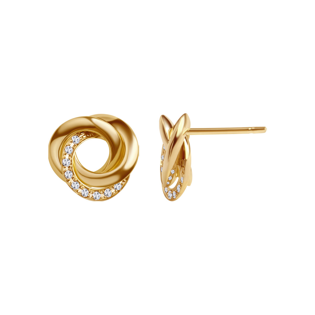 Gold earrings with diamonds