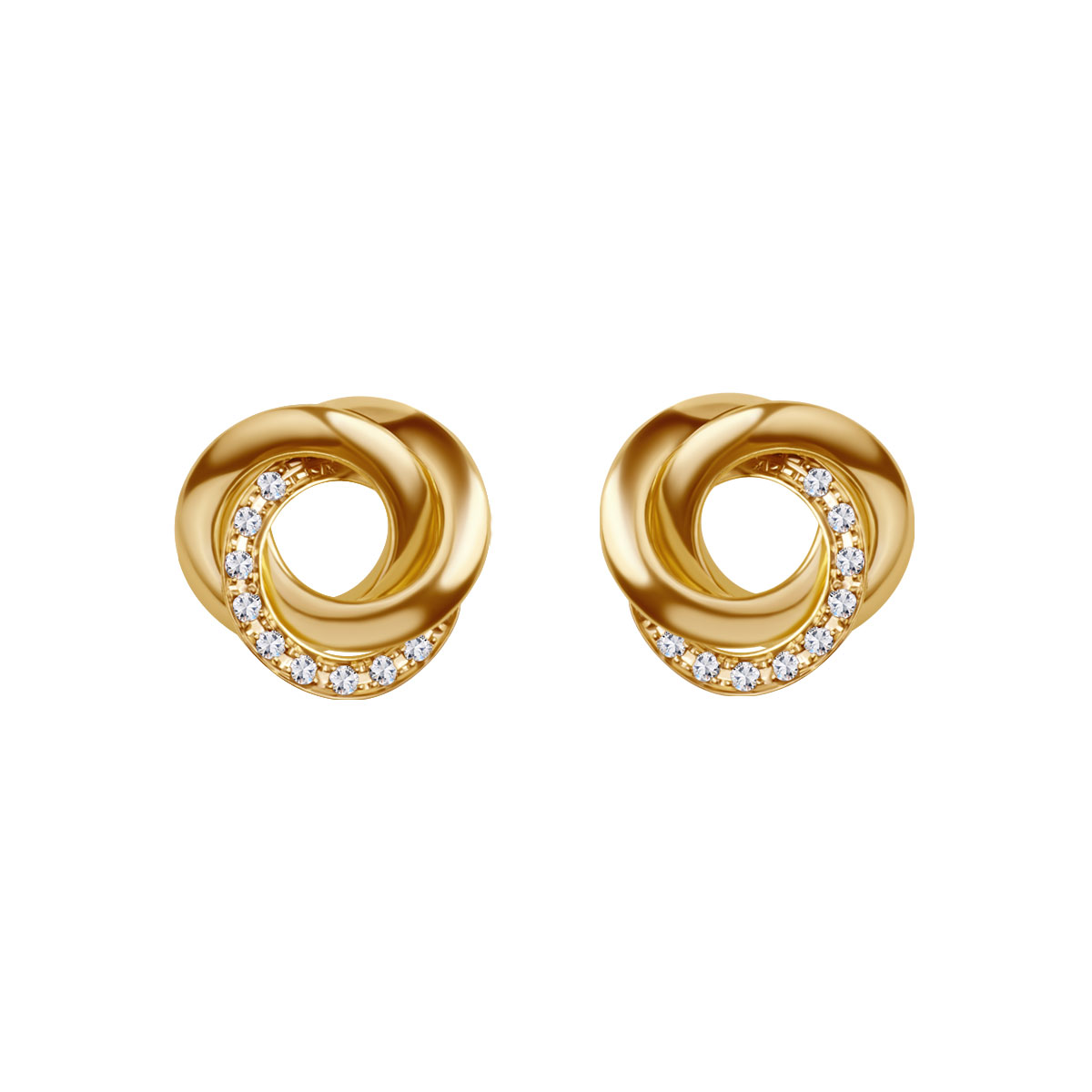 Gold earrings with diamonds