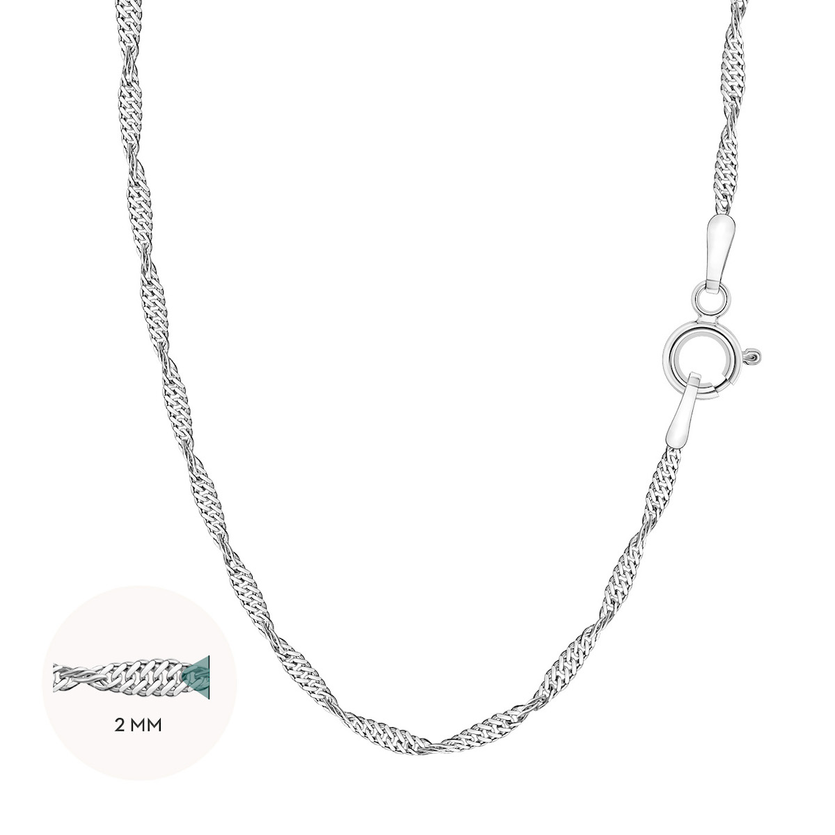 Stříbrný řetízek - 2 mm