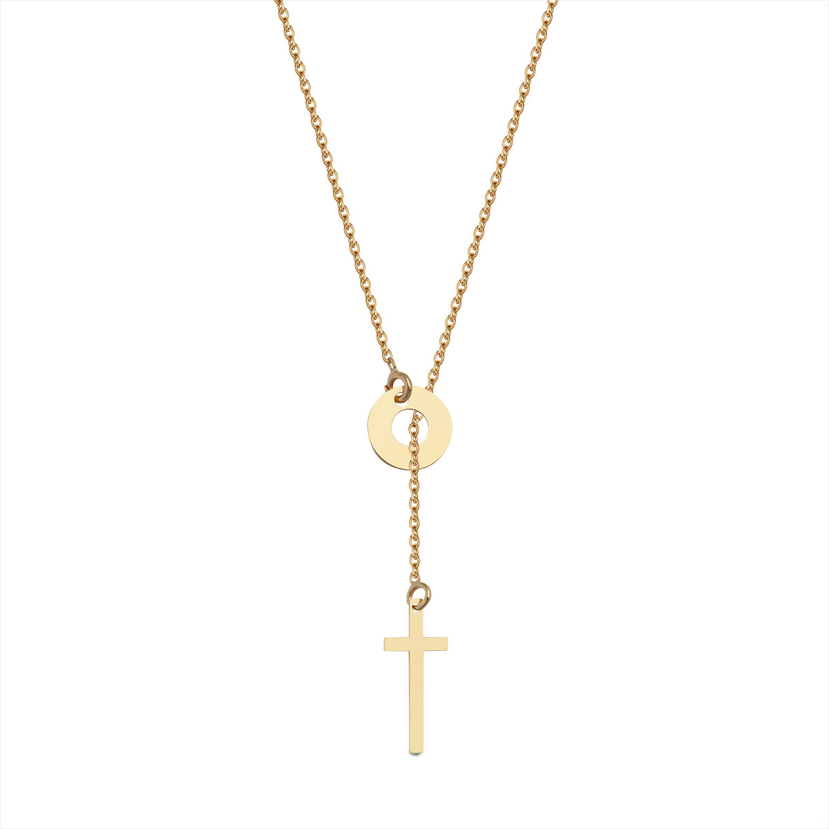 Gold-plated silver necklace - cross