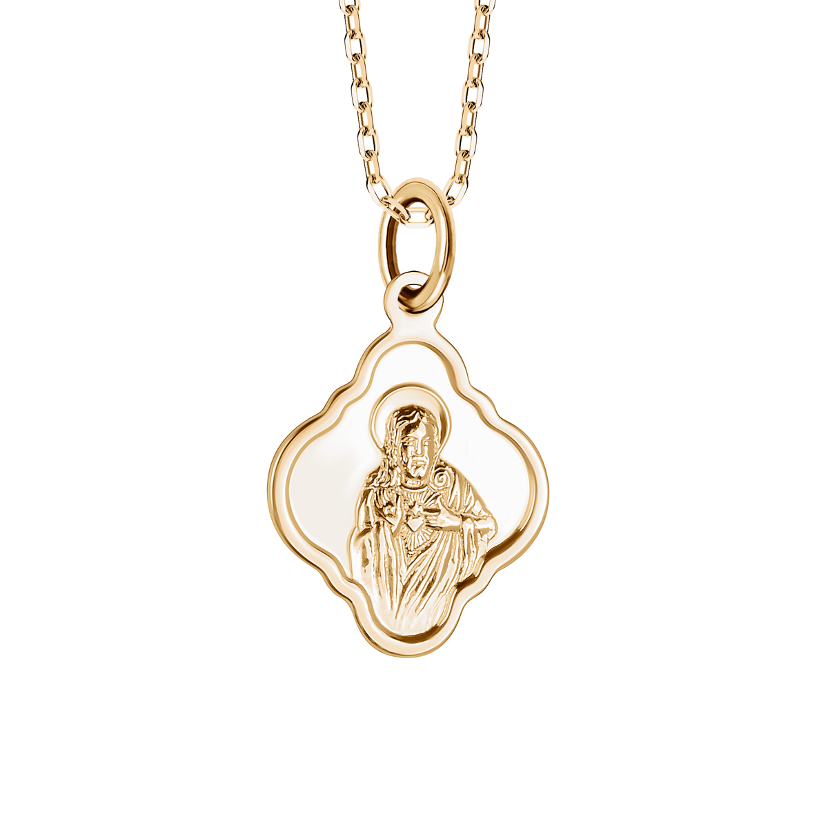 Gold-plated silver necklace - medallion