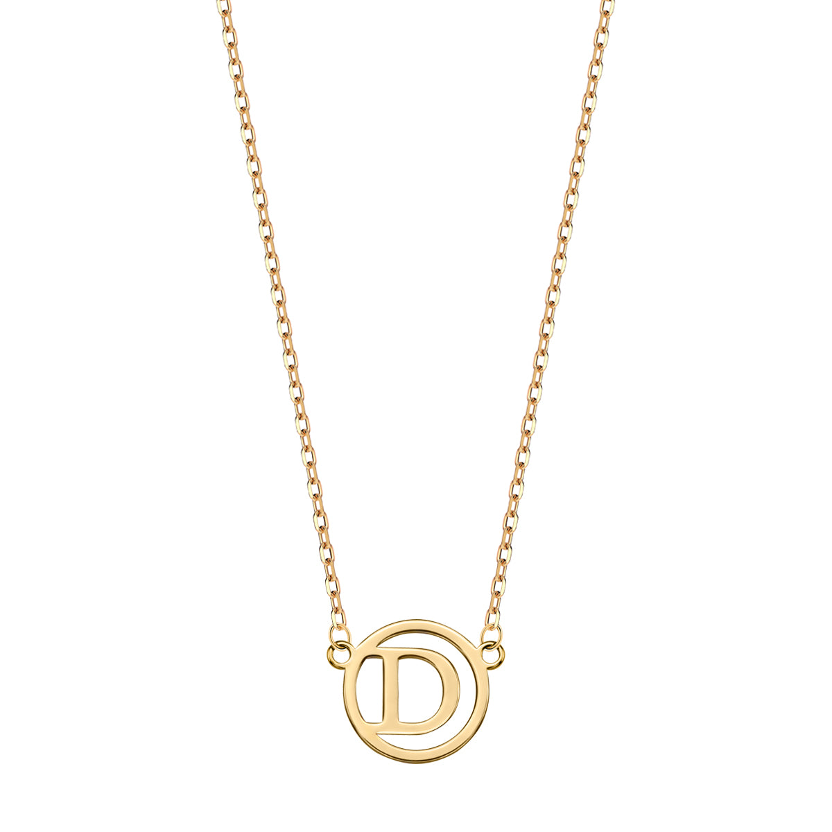 Naszyjnik srebrny pozłacany - litera D - Motivo